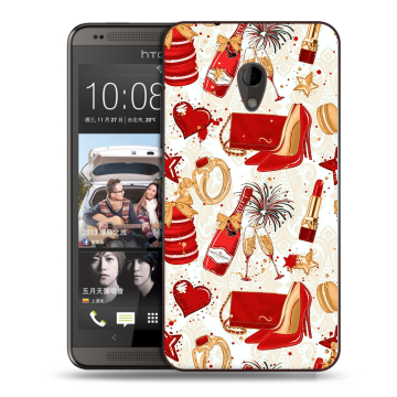 Силиконовый чехол на HTC Desire 700 с принтом Новый год