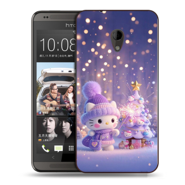 Силиконовый чехол на HTC Desire 700 с принтом Новый год