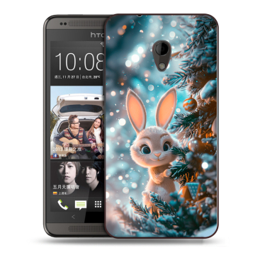 Силиконовый чехол на HTC Desire 700 с принтом Новый год