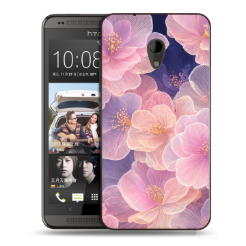 Силиконовый чехол на HTC Desire 700 с принтом женский