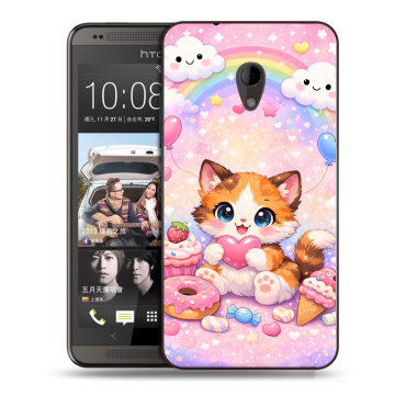 Силиконовый чехол на HTC Desire 700 с принтом для девочек