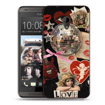 Силиконовый чехол на HTC Desire 700 с принтом для девочек