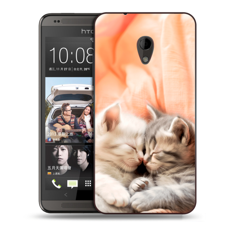 Силиконовый чехол на HTC Desire 700 с принтом Котята Силиконовый чехол на HTC Desire 700 с принтом Котята