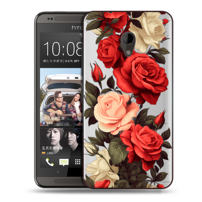 Силиконовый чехол на HTC Desire 700 с принтом Розы Силиконовый чехол на HTC Desire 700 с принтом Розы