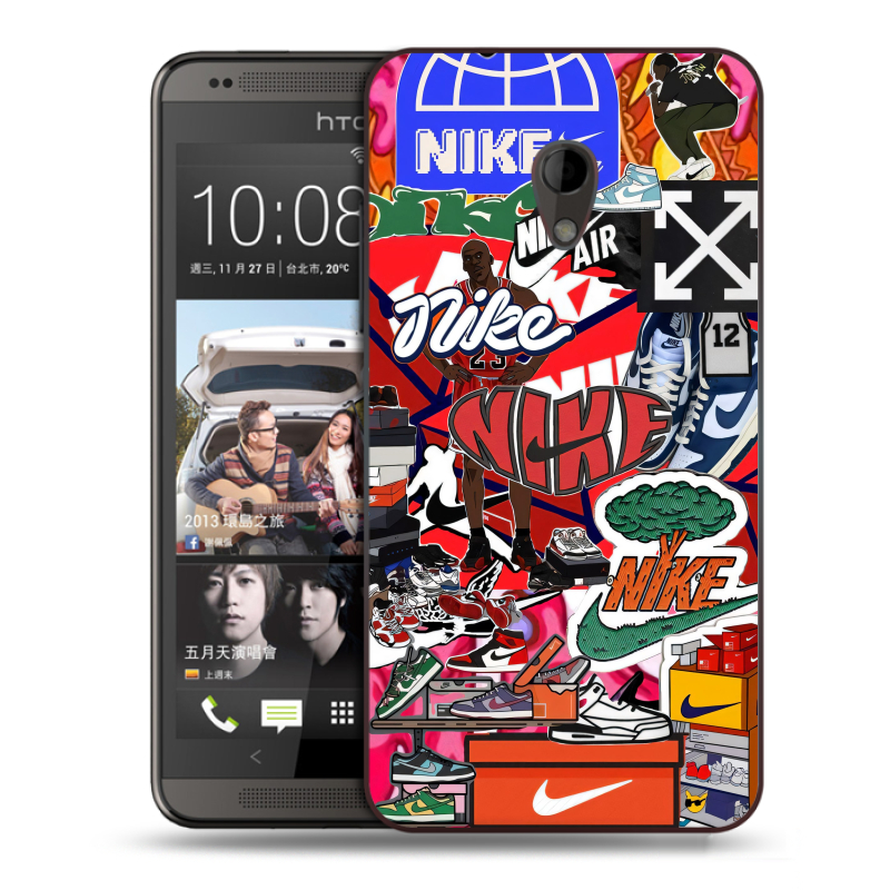 Пластиковый чехол на HTC Desire 700 с принтом Найк Nike яркий Пластиковый чехол на HTC Desire 700 с принтом Найк Nike яркий