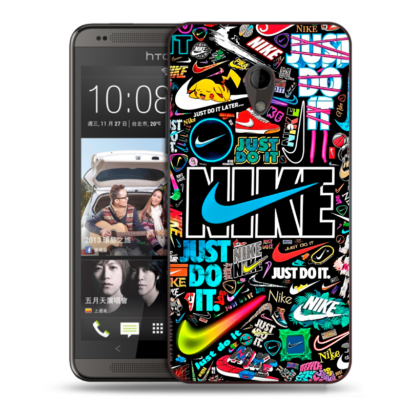 Пластиковый чехол на HTC Desire 700 с принтом найк nike черный Пластиковый чехол на HTC Desire 700 с принтом найк nike черный