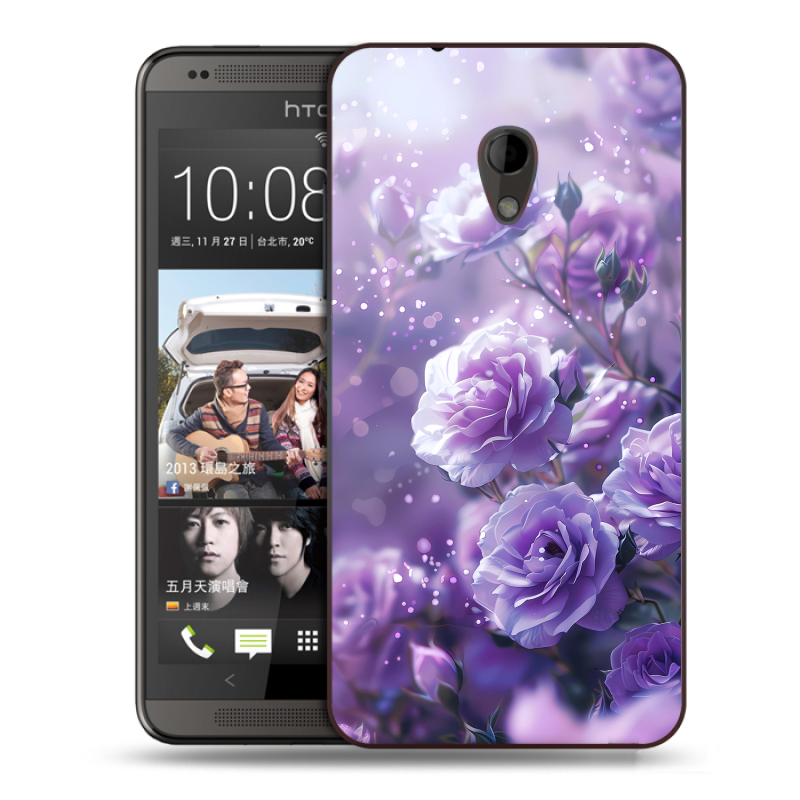 Пластиковый чехол на HTC Desire 700 с принтом Розы цветы Пластиковый чехол на HTC Desire 700 с принтом Розы цветы