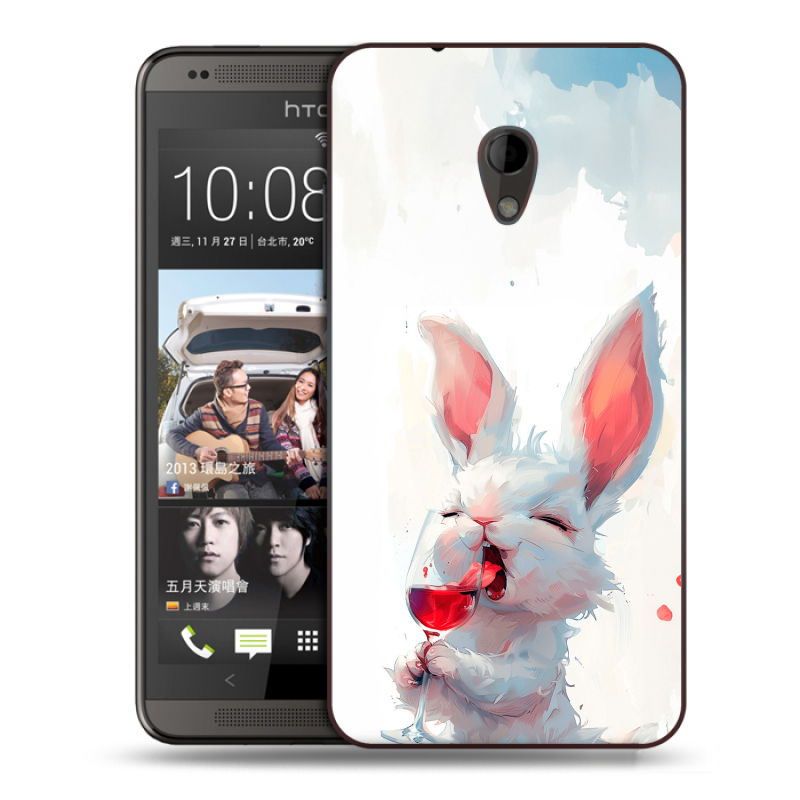 Пластиковый чехол на HTC Desire 700 с принтом кролик зайчик Пластиковый чехол на HTC Desire 700 с принтом кролик зайчик