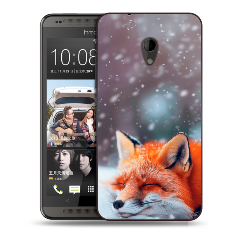 Силиконовый чехол на HTC Desire 700 с принтом лиса Силиконовый чехол на HTC Desire 700 с принтом лиса