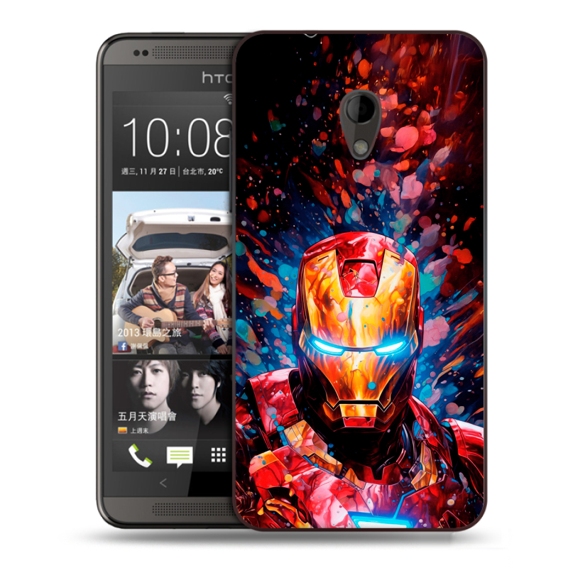 Силиконовый чехол на HTC Desire 700 с принтом Железный человек Ironman Силиконовый чехол на HTC Desire 700 с принтом Железный человек Ironman