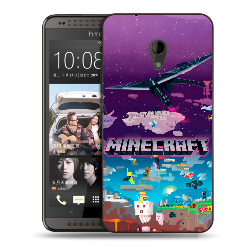 Пластиковый чехол на HTC Desire 700 с принтом Майнкрафт Minecraft Пластиковый чехол на HTC Desire 700 с принтом Майнкрафт Minecraft