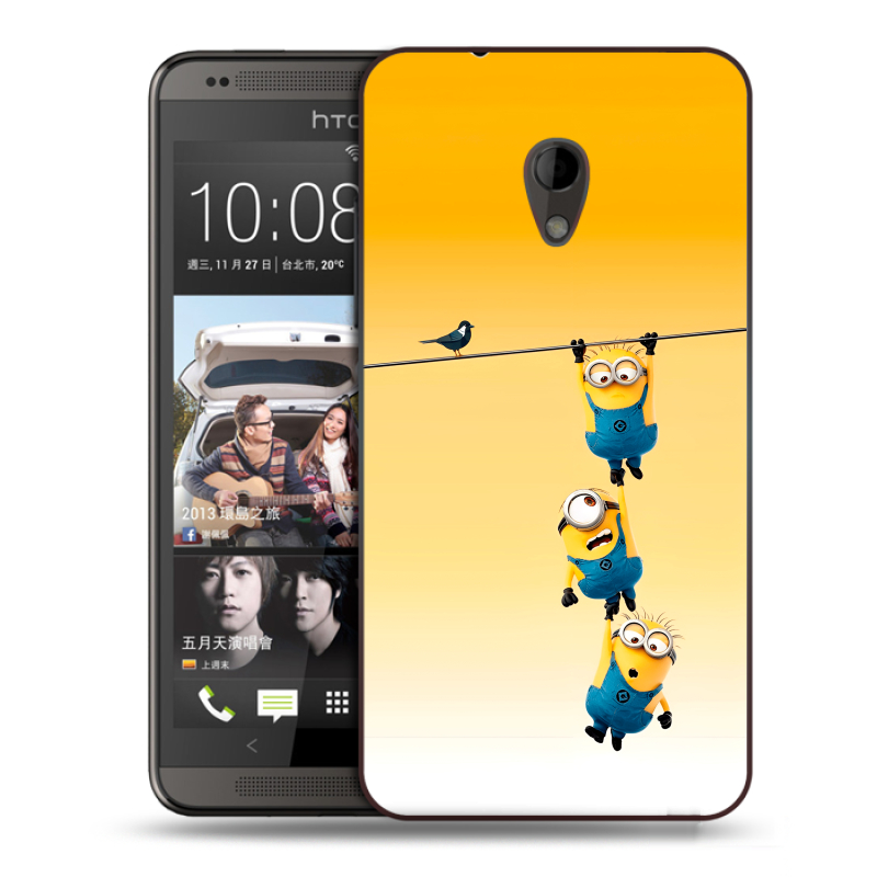 Силиконовый чехол на HTC Desire 700 с принтом Миньоны Силиконовый чехол на HTC Desire 700 с принтом Миньоны