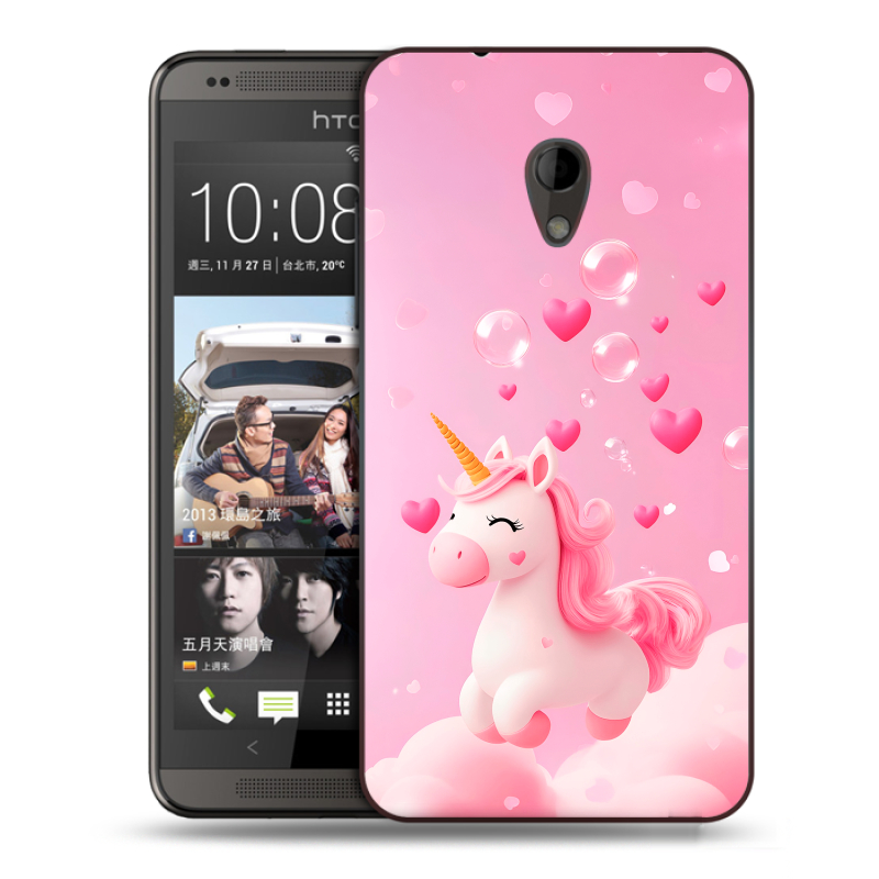 Силиконовый чехол на HTC Desire 700 с принтом Единорог Силиконовый чехол на HTC Desire 700 с принтом Единорог