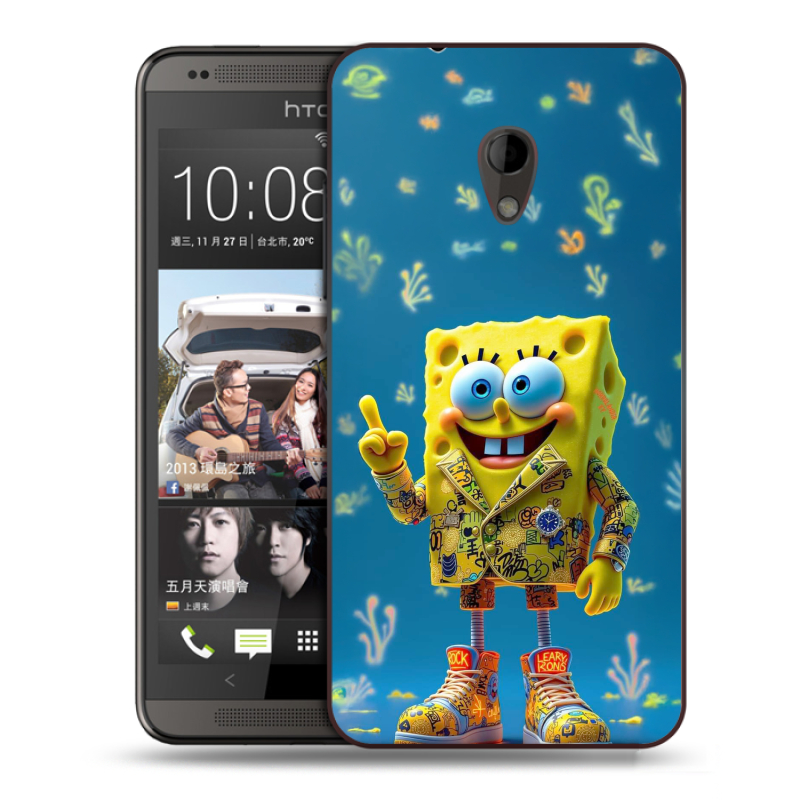 Силиконовый чехол на HTC Desire 700 с принтом Спанч боб Спанчбоб Силиконовый чехол на HTC Desire 700 с принтом Спанч боб Спанчбоб