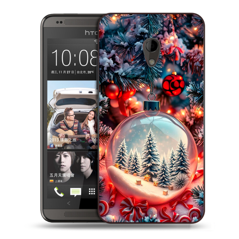 Пластиковый чехол на HTC Desire 700 с принтом Новый год Пластиковый чехол на HTC Desire 700 с принтом Новый год