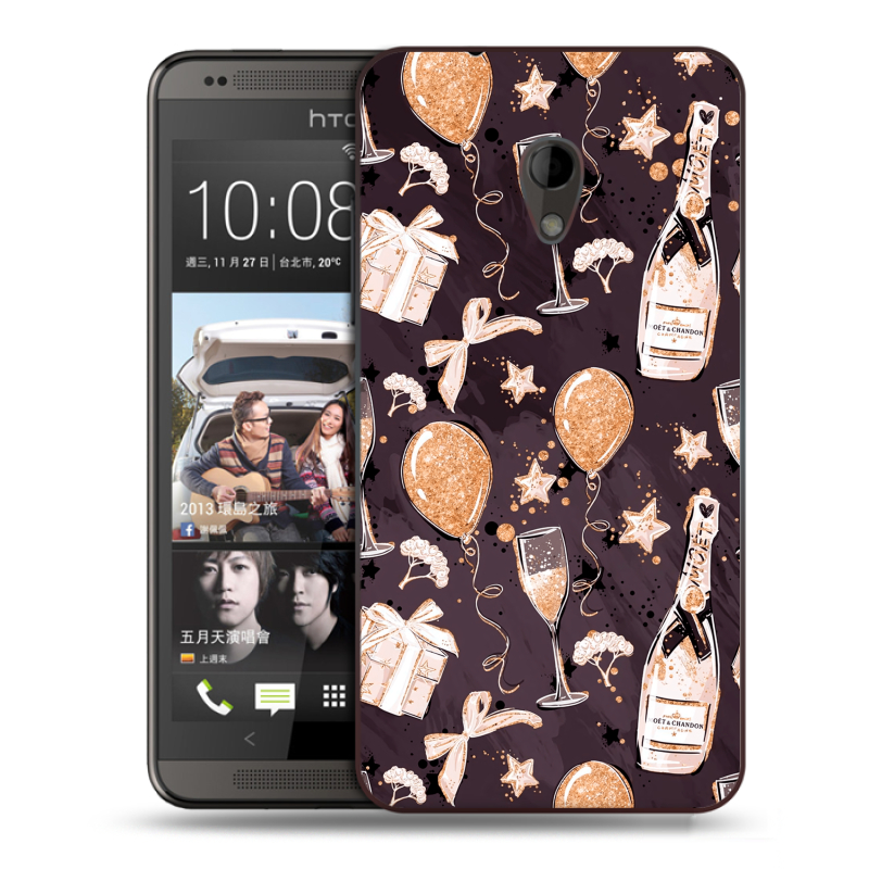 Пластиковый чехол на HTC Desire 700 с принтом Новый год Пластиковый чехол на HTC Desire 700 с принтом Новый год