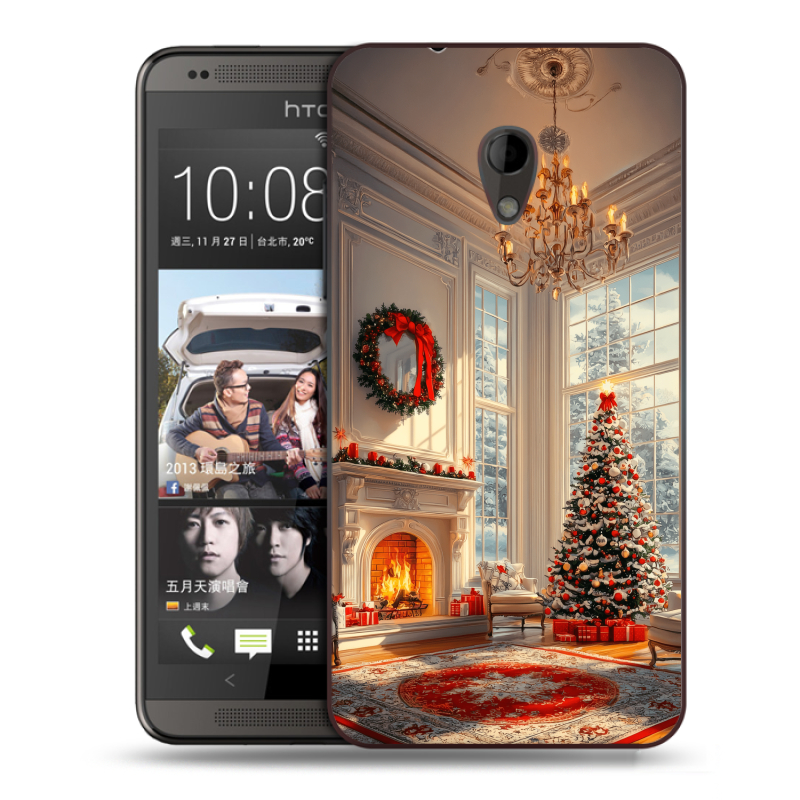 Пластиковый чехол на HTC Desire 700 с принтом Новый год Пластиковый чехол на HTC Desire 700 с принтом Новый год