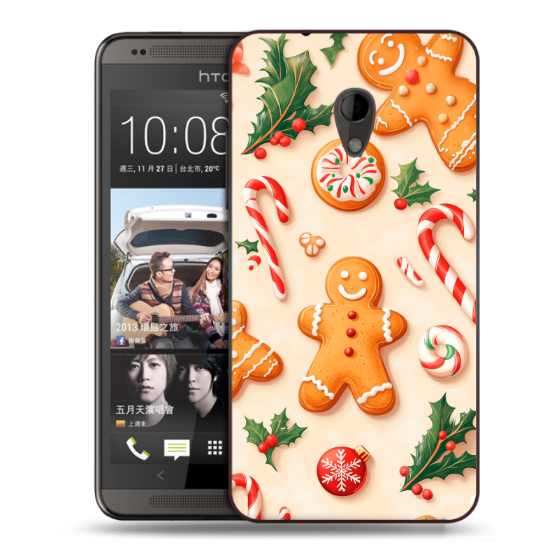 Пластиковый чехол на HTC Desire 700 с принтом Новый год Пластиковый чехол на HTC Desire 700 с принтом Новый год