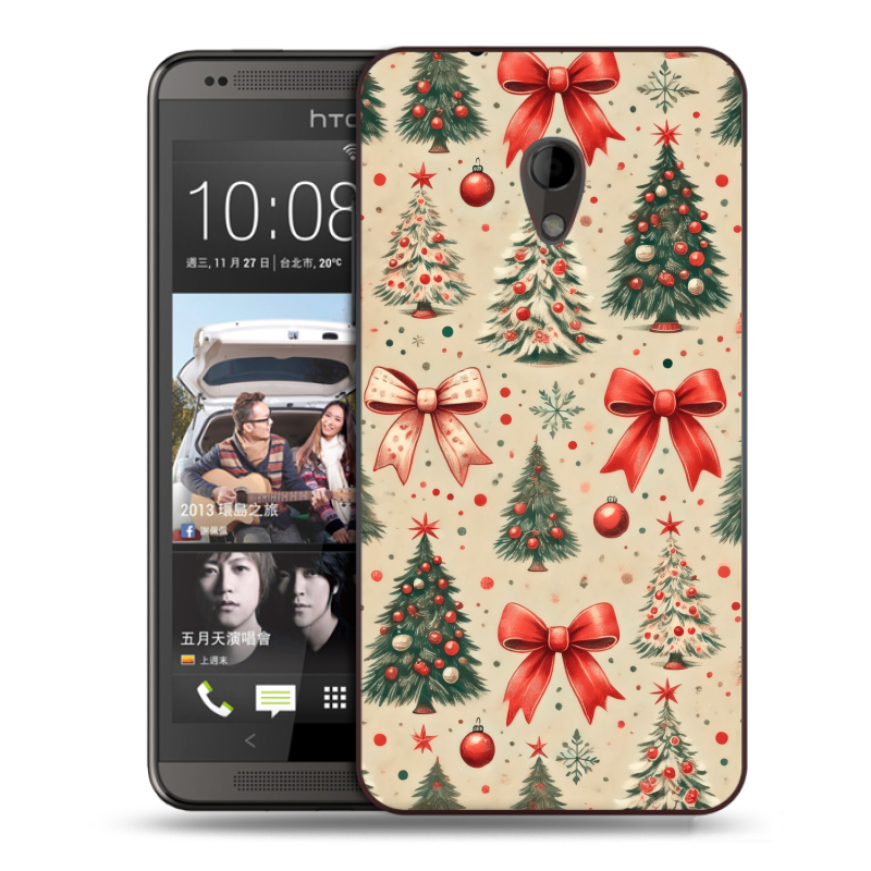 Силиконовый чехол на HTC Desire 700 с принтом Новый год Силиконовый чехол на HTC Desire 700 с принтом Новый год