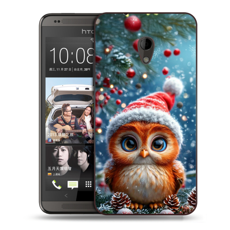 Силиконовый чехол на HTC Desire 700 с принтом Новый год Силиконовый чехол на HTC Desire 700 с принтом Новый год