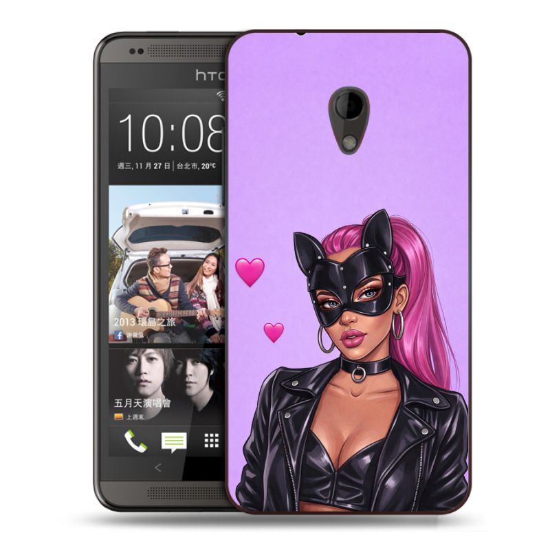 Силиконовый чехол на HTC Desire 700 с принтом женский Силиконовый чехол на HTC Desire 700 с принтом женский