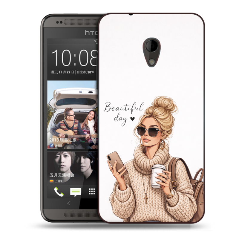 Силиконовый чехол на HTC Desire 700 с принтом женский Силиконовый чехол на HTC Desire 700 с принтом женский