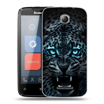 Пластиковый чехол на Lenovo A390 с принтом Темный леопард