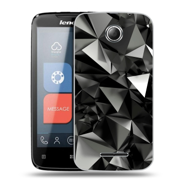 Пластиковый чехол на Lenovo A390 с принтом Черные кристаллы