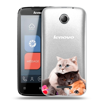 Пластиковый чехол на Lenovo A390 с принтом Кошки