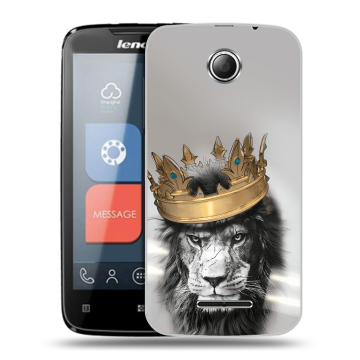Пластиковый чехол на Lenovo A390 с принтом Лев с короной