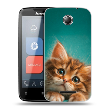 Пластиковый чехол на Lenovo A390 с принтом котенок
