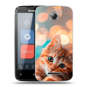 Пластиковый чехол на Lenovo A390 с принтом котик