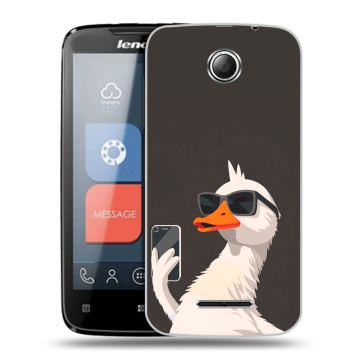 Пластиковый чехол на Lenovo A390 с принтом утка в очках