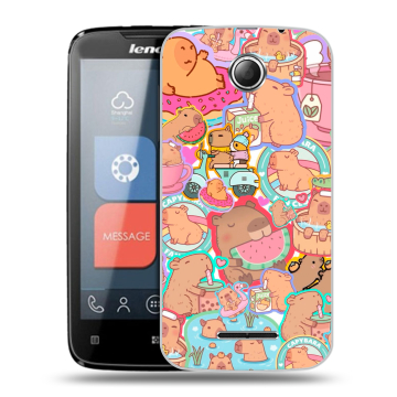 Пластиковый чехол на Lenovo A390 с принтом капибары