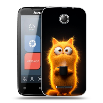 Пластиковый чехол на Lenovo A390 с принтом Смешной кот