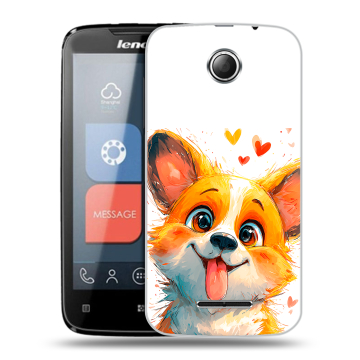 Пластиковый чехол на Lenovo A390 с принтом корги