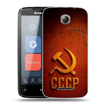 Пластиковый чехол на Lenovo A390 с принтом Флаг Герб СССР