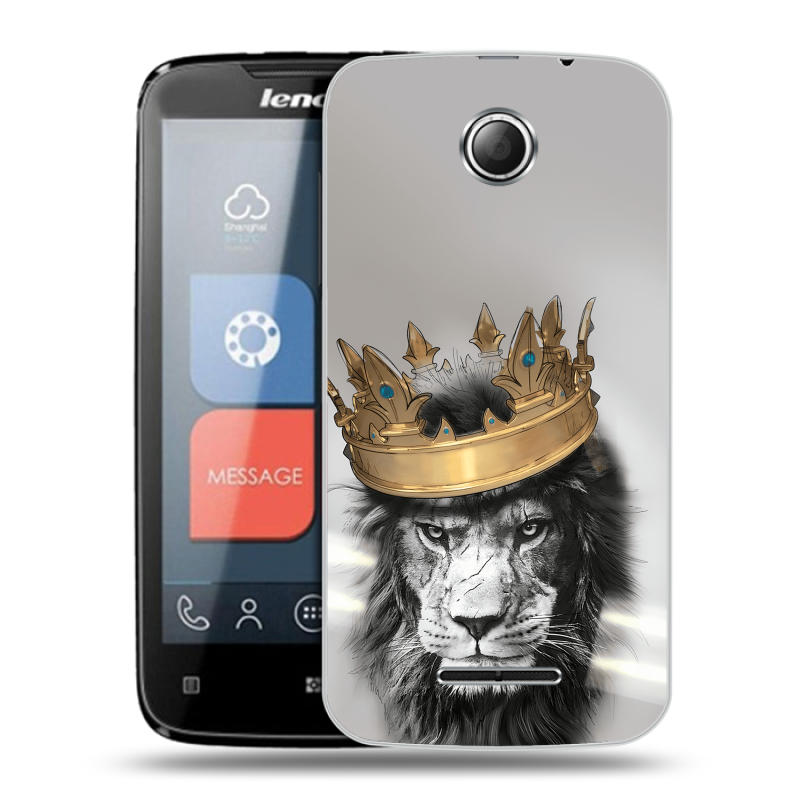 Пластиковый чехол на Lenovo A390 с принтом Лев с короной Пластиковый чехол на Lenovo A390 с принтом Лев с короной
