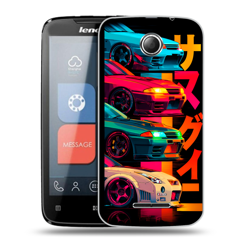 Пластиковый чехол на Lenovo A390 с принтом Гоночные машины Пластиковый чехол на Lenovo A390 с принтом Гоночные машины