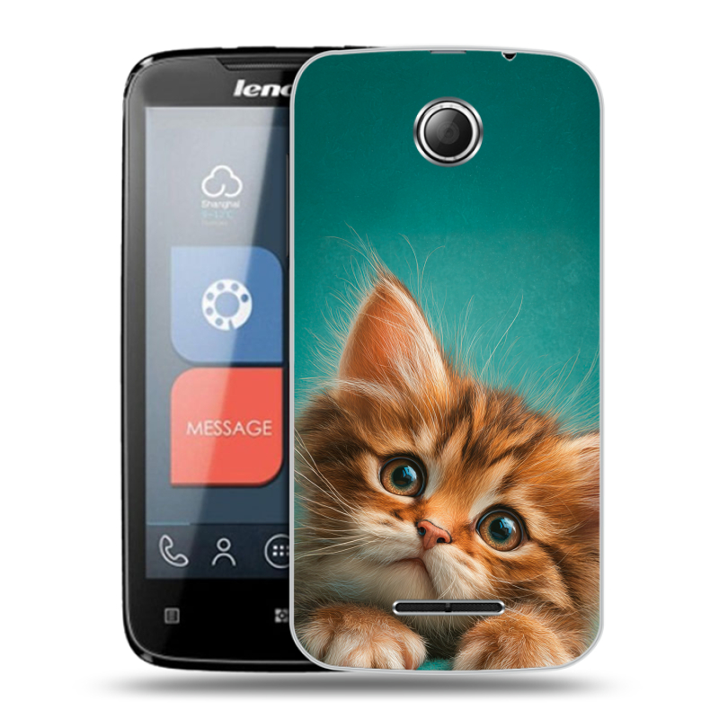 Пластиковый чехол на Lenovo A390 с принтом котенок Пластиковый чехол на Lenovo A390 с принтом котенок