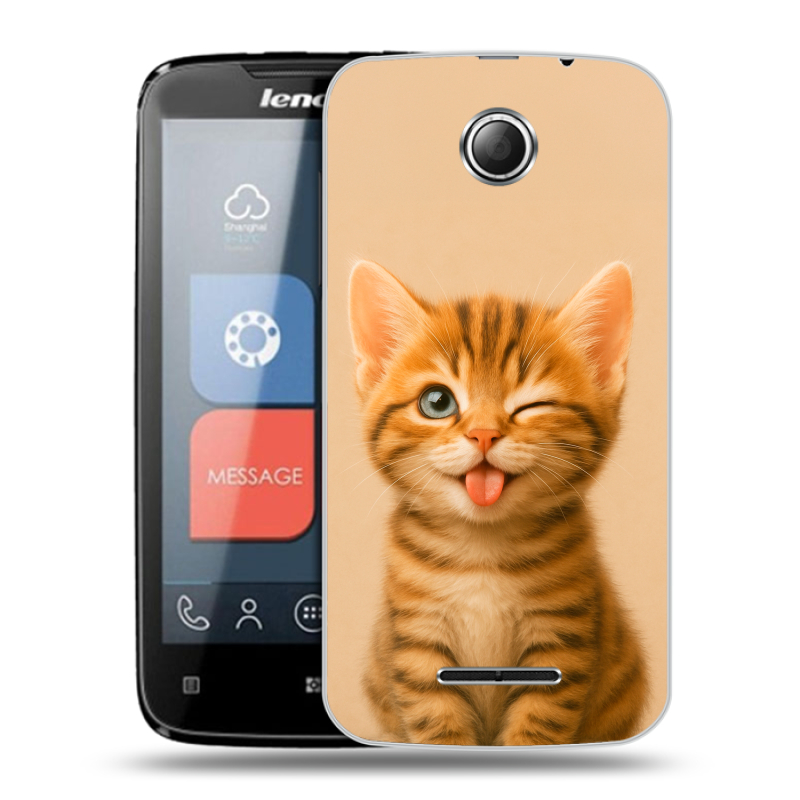 Пластиковый чехол на Lenovo A390 с принтом котенок Пластиковый чехол на Lenovo A390 с принтом котенок