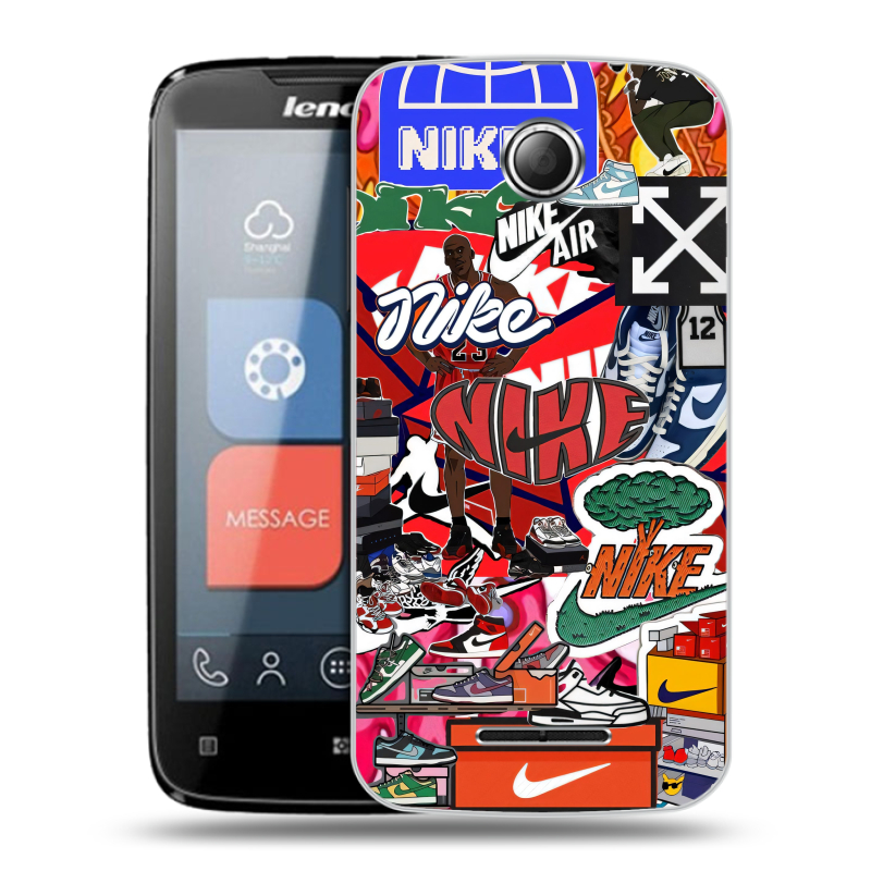 Пластиковый чехол на Lenovo A390 с принтом Найк Nike яркий Пластиковый чехол на Lenovo A390 с принтом Найк Nike яркий