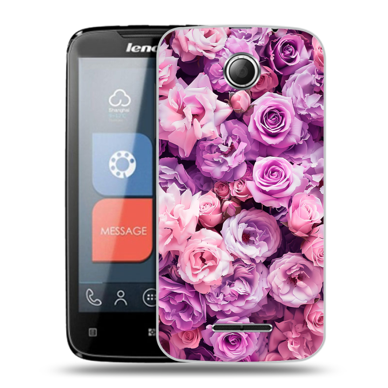 Пластиковый чехол на Lenovo A390 с принтом лавандовые розы Пластиковый чехол на Lenovo A390 с принтом лавандовые розы