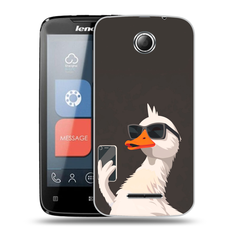 Пластиковый чехол на Lenovo A390 с принтом утка в очках Пластиковый чехол на Lenovo A390 с принтом утка в очках