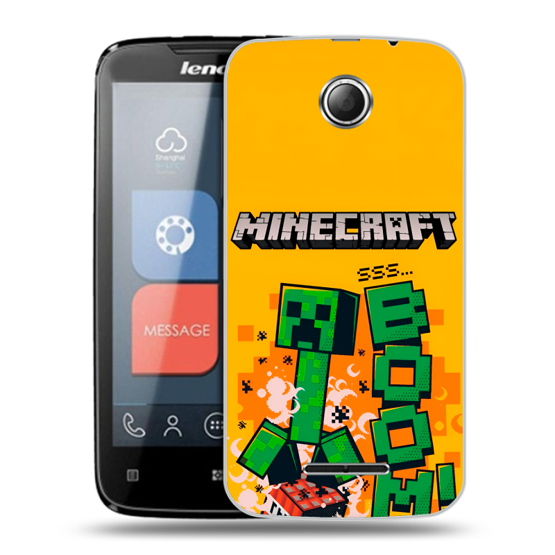 Пластиковый чехол на Lenovo A390 с принтом Майнкрафт Minecraft Пластиковый чехол на Lenovo A390 с принтом Майнкрафт Minecraft