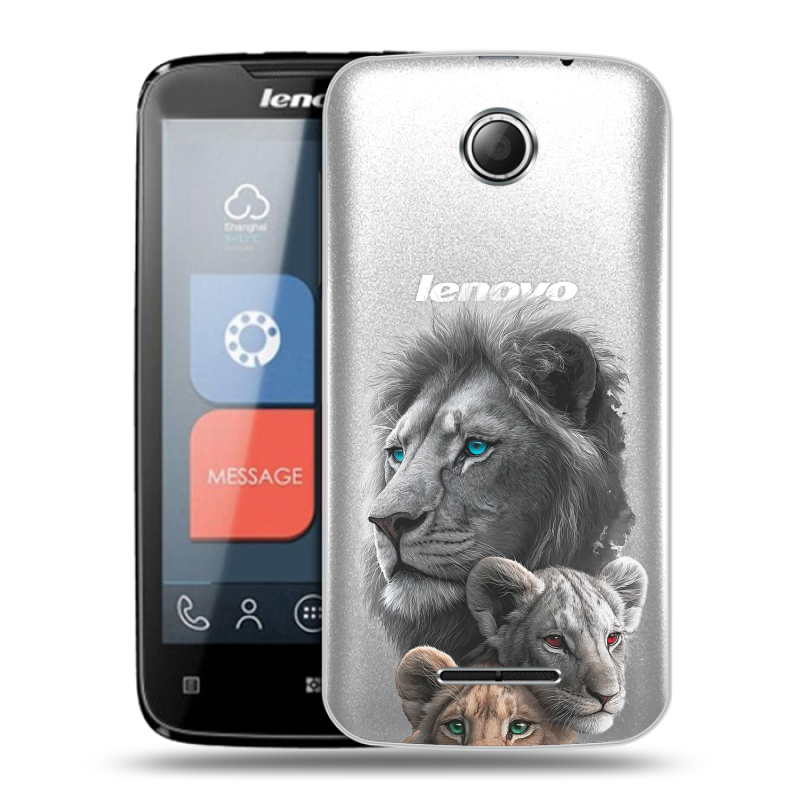 Пластиковый чехол на Lenovo A390 с принтом Львы Пластиковый чехол на Lenovo A390 с принтом Львы