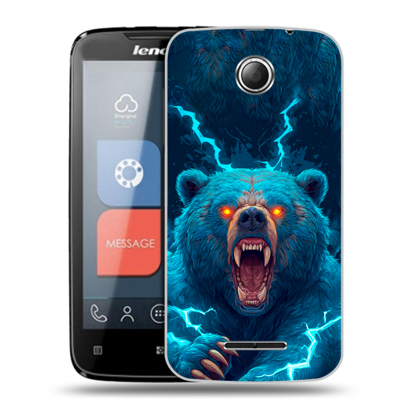 Пластиковый чехол на Lenovo A390 с принтом Медведь Пластиковый чехол на Lenovo A390 с принтом Медведь