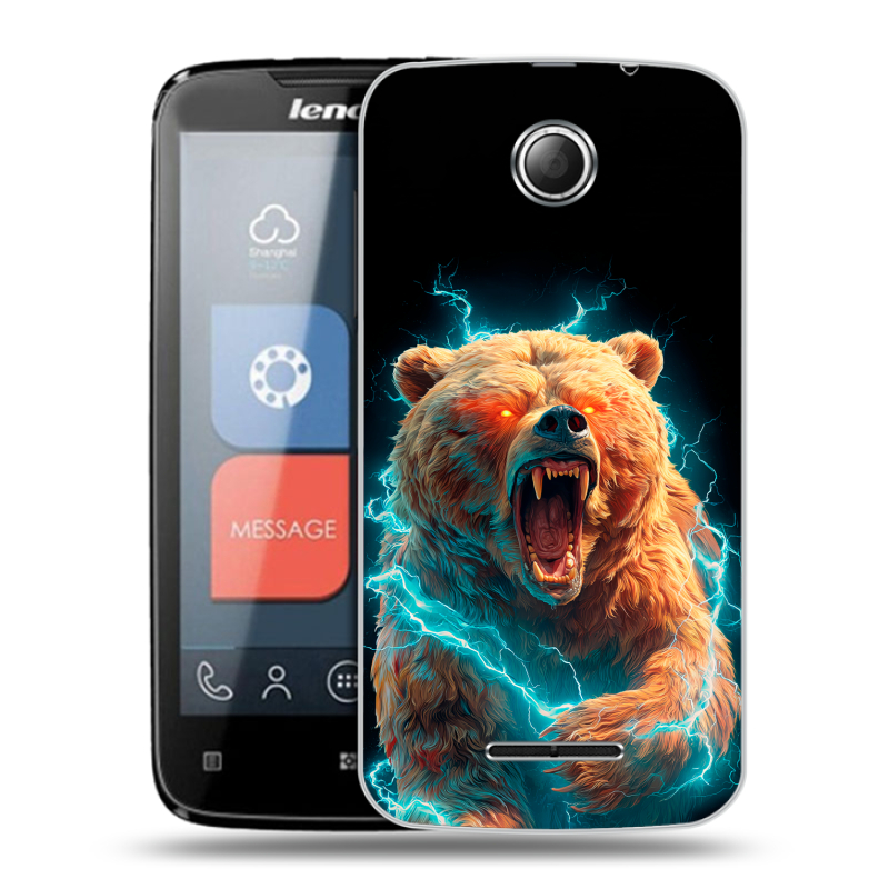 Пластиковый чехол на Lenovo A390 с принтом Медведь Пластиковый чехол на Lenovo A390 с принтом Медведь