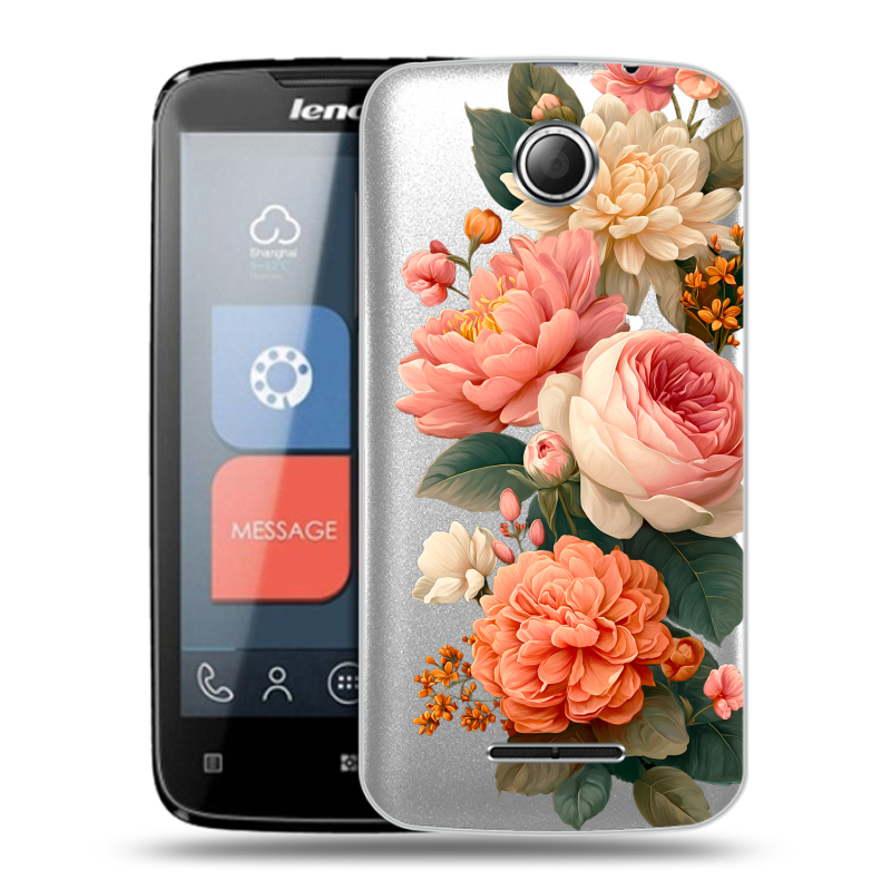 Пластиковый чехол на Lenovo A390 с принтом цветы Пластиковый чехол на Lenovo A390 с принтом цветы
