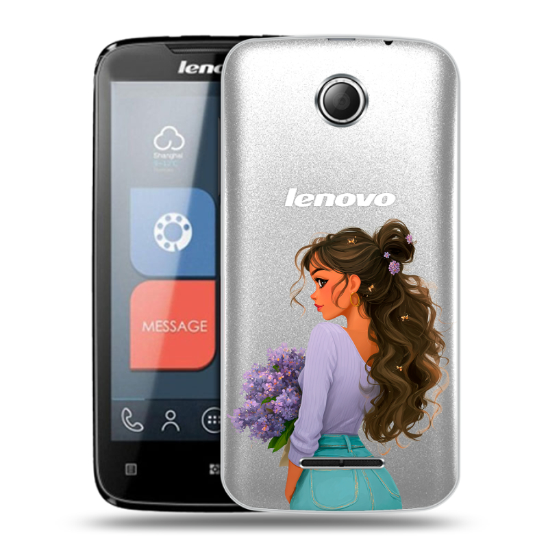 Пластиковый чехол на Lenovo A390 с принтом девушка цветы Пластиковый чехол на Lenovo A390 с принтом девушка цветы